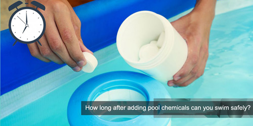 How long after chemicals are added to a pool before it is safe to swim?