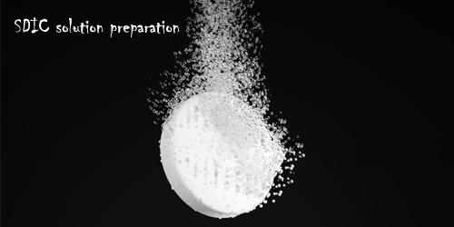 Concentration and time control of NaDCC solution preparation